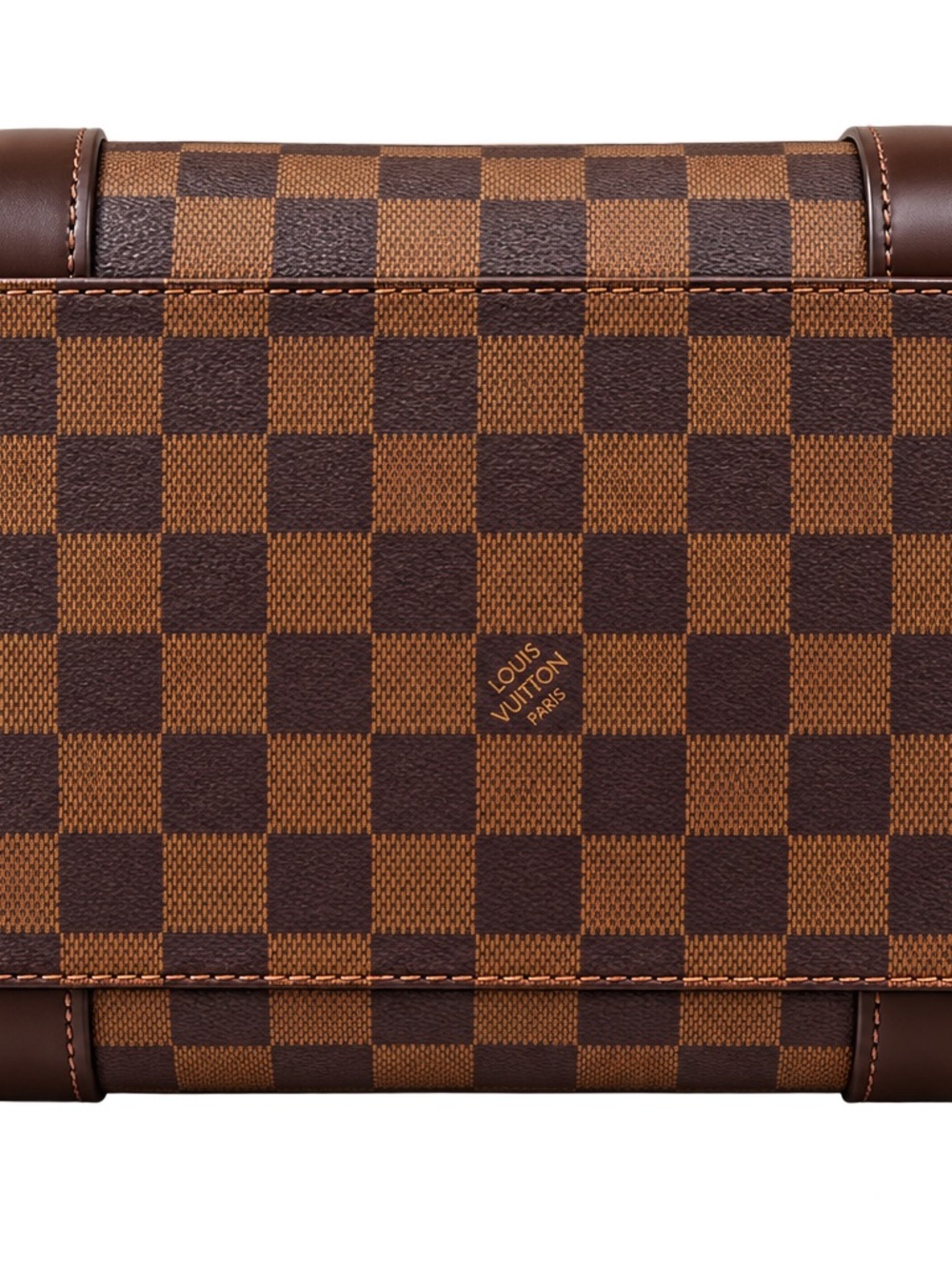 Louis Vuitton Berkeley Brown Damier Ebene Leather Satchel with Gold Plaque Purse - Picture 4 of 6